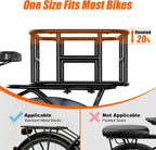 Rear Bike Basket Large Capacity - 210LBS Heavy-Duty Cargo Basket, All-Weather E-Bike & Scooter Accessories with Cover, Perfect for Grocery Hauls, Pet Transport & Commuting