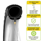 2 Pack 12"/14"/16"/18"/ 20"/ 22"/24"/ 26"/27.5"/28"/29" x1.75/1.95/2.10/2.125 Bicycle Tube with 2 Tire Levers, with 32mm AV Schrader Valve, Reliable Inner Tube for Kids/Road/MTB Bike (2 of One Size)