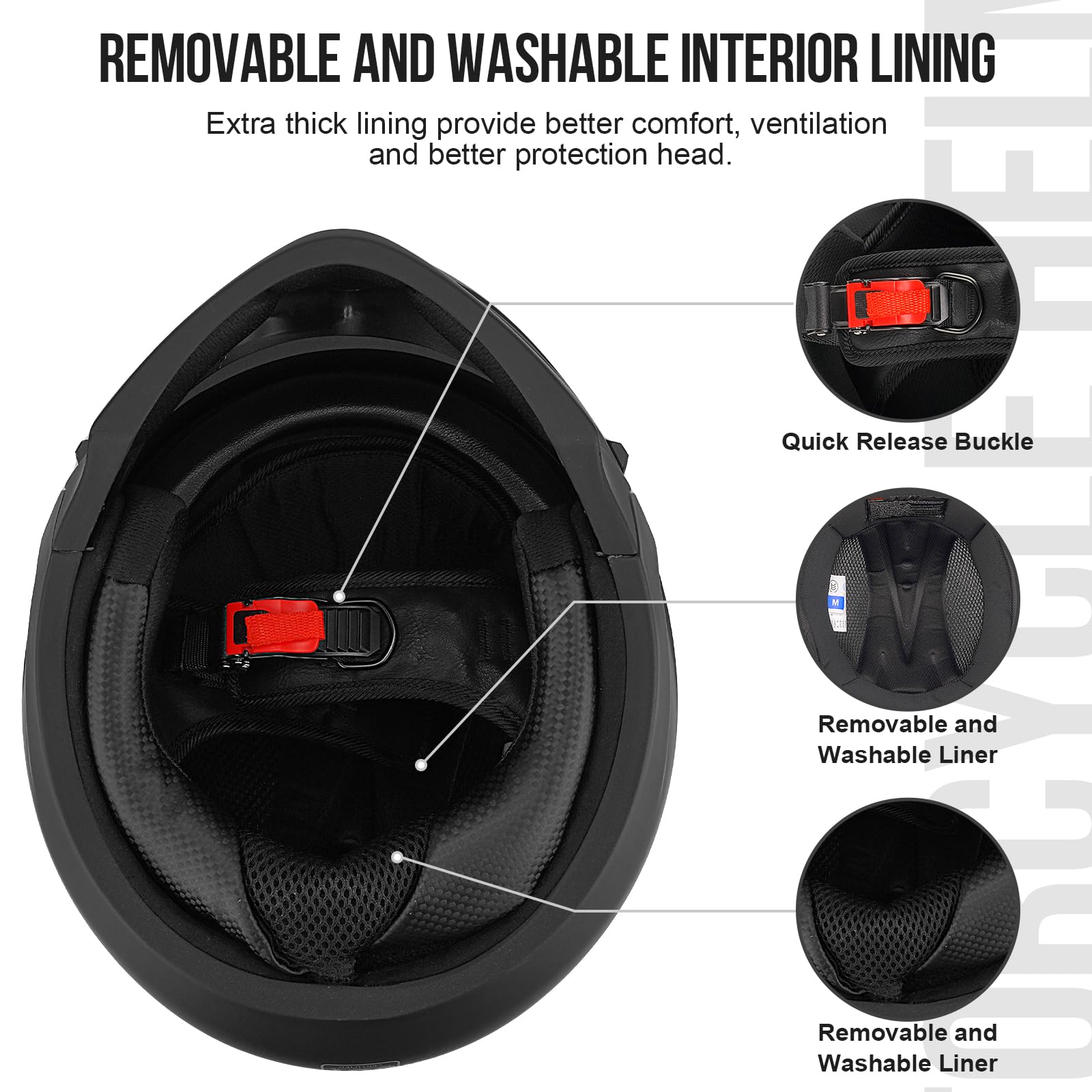 Full Face Motorcycle Helmet for Unisex-Adult Dirt Bike ATV Scooter Cruiser 3/4 Face Motocross Helmet Interchangeable Mouth Cover DOT Approved