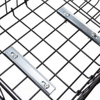 Suwimut Folding Rear Bike Basket, Quickly Release Metal Wire Bicycle Basket Cargo Rack with Strap & Reflective Tail Light for Most Mounted Bike Rack, Adult Women Men Carrying Dogs, Pets, Grocery