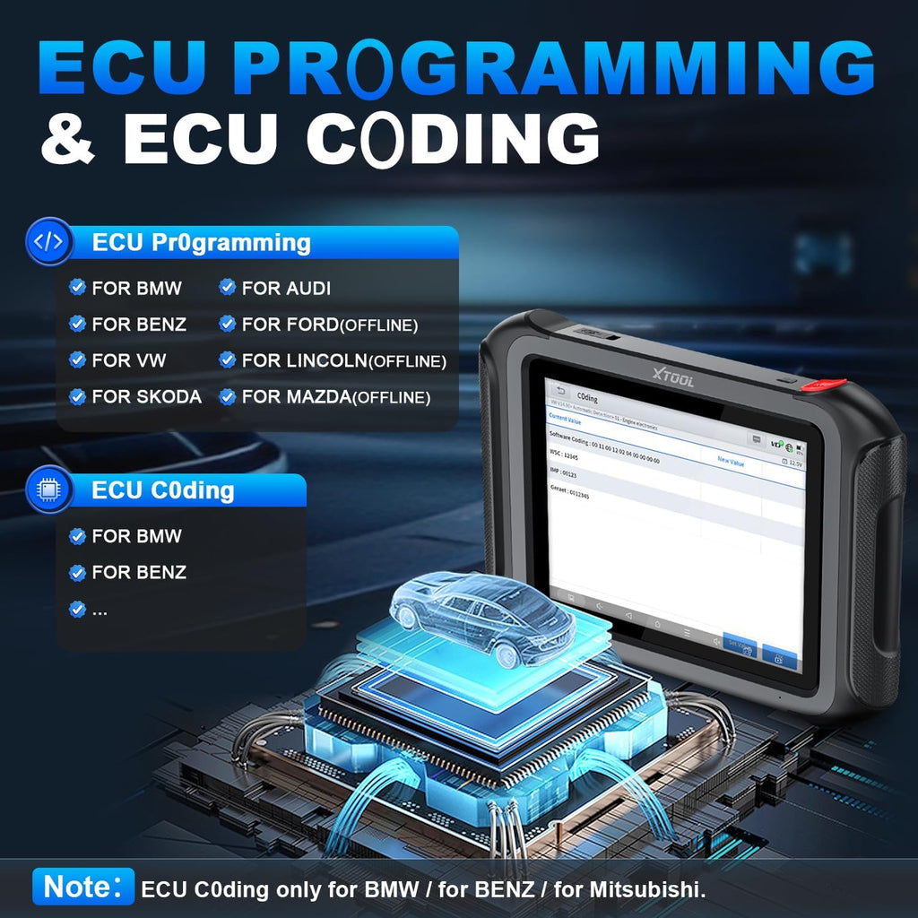 XTOOL Scanner D9S PRO, ECU Pr0gramming/C0ding OBD2 Scanner, Wireless Bidirectional scan Tool, High-End with Topology, 45+ Resets, Full System, PMI, FCA/CAN FD/DoIP, 3-Yr Update