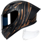 CYRIL Full Face Motorcycle Helmets for Adults Men & Women with Tinted and Clear Visor Meet Dot Approved
