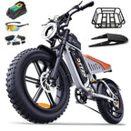 Bicicleta eléctrica DTTZH F6/F6S/F6PRO para adultos con NFC y desbloqueo por contraseña, 4000/2000/1500 W, 50/40/33 MPH, 60 V 30 Ah, 48 V 15/25 Ah, 160-96 km, motocicleta eléctrica todoterreno con neumáticos anchos de 20" 