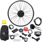 26" Electric Bike Conversion Kit, 350W 36V Front Wheel Motor E Bike Kit Hub Motor Bicycle BLDC Controller with LCD Display Controller PAS Brake Lever for 26 inch Bikes, 5 Speed Adjustable