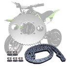 T8F 54T Tooth Rear Sprocket with T8F 116 Links Chain and Master Link for 47cc 49cc 2-Stroke Engine Motor Chinese Kids Mini Moto Pocket Bike Gas Scooter ATV Quad Pit Dirt Bike