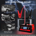 LVYUAN 25Amp Smart Car Battery Charger, 12V/24V Automotive Charger, Lead-Acid Battery, LiFePO4 Battery Maintainer with LCD Display, Trickle Charger, for Lawn Mower, Motorcycle, AGM, STD, Gel, EFB,etc