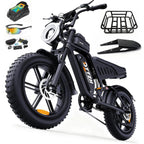 Bicicleta eléctrica DTTZH F6/F6S/F6PRO para adultos con NFC y desbloqueo por contraseña, 4000/2000/1500 W, 50/40/33 MPH, 60 V 30 Ah, 48 V 15/25 Ah, 160-96 km, motocicleta eléctrica todoterreno con neumáticos anchos de 20" 