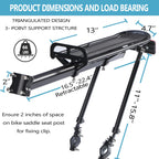 Rear Bike Rack,Bike Cargo Rack,Aluminum Alloy,Large Size Reflective,Retractable,Universal