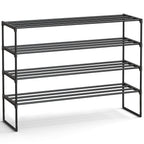 SONGMICS Shoe Rack, 3-Tier Shoe Organizer, Metal Storage Shelf, Upright or Upside Down, for 16-20 Pairs, Stackable, for Entryway, 11.8 x 36.2 x 21.7 Inches, Black ULSA303B02