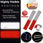 Reflective Trailer Tape, 2" × 11.8" × 30 PCS Red & Silver High Intensity Self Adhesive Reflector Tapes Outdoor Waterproof 3m Safety Dot Retroreflective Tape for Cars, Trailers, Boats, Mailbox (30)