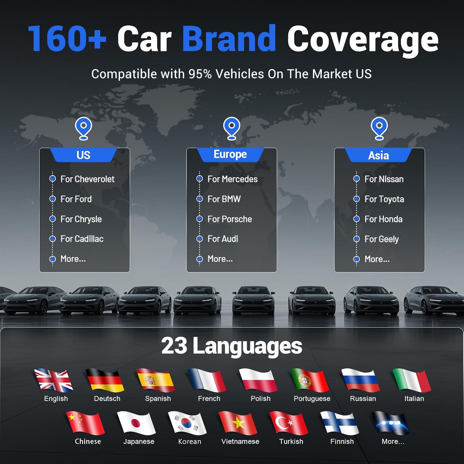 OBD2 Scanner Bluetooth VDIAGTOOL D200, Bidirectional Scan Tool - Lifetime Free Updates, 26 Resets (Upgradeable to 49+), Full System Car Scanner Diagnostic Tool for iOS & Android, FCA AutoAuth & CAN-FD