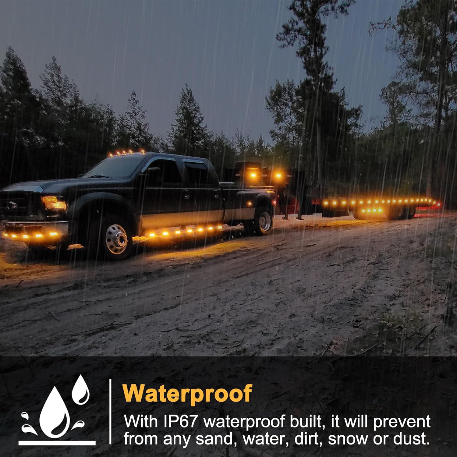 10Pcs 6" Inch Rectangle Led Trailer Side Marker Clearance Lights 20 LED Reflectors, Rectangular Amber 6" x 2" LED Marker Lights Aux Turn Signals Surface Mount Sealed Truck RV Waterproof