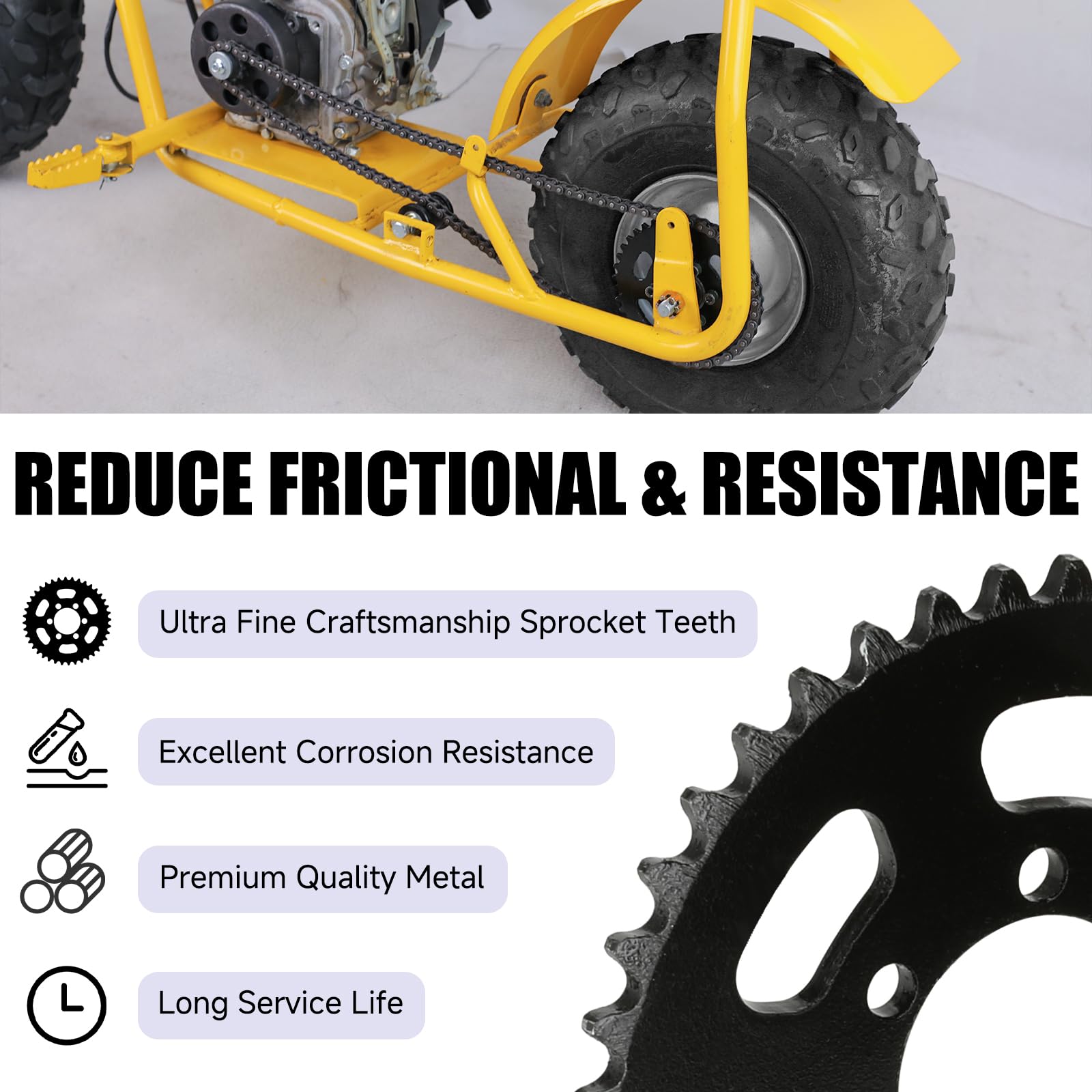 35 Chain Sprocket 40 Tooth Compatible with Coleman Mini Bike CT100U CC100X CK100 Baja DB30 TaoTao GK80 Monster Moto 80cc MBX10 MBX11 Predator 79cc 97cc 98cc 100cc 2.5hp Go Kart Parts