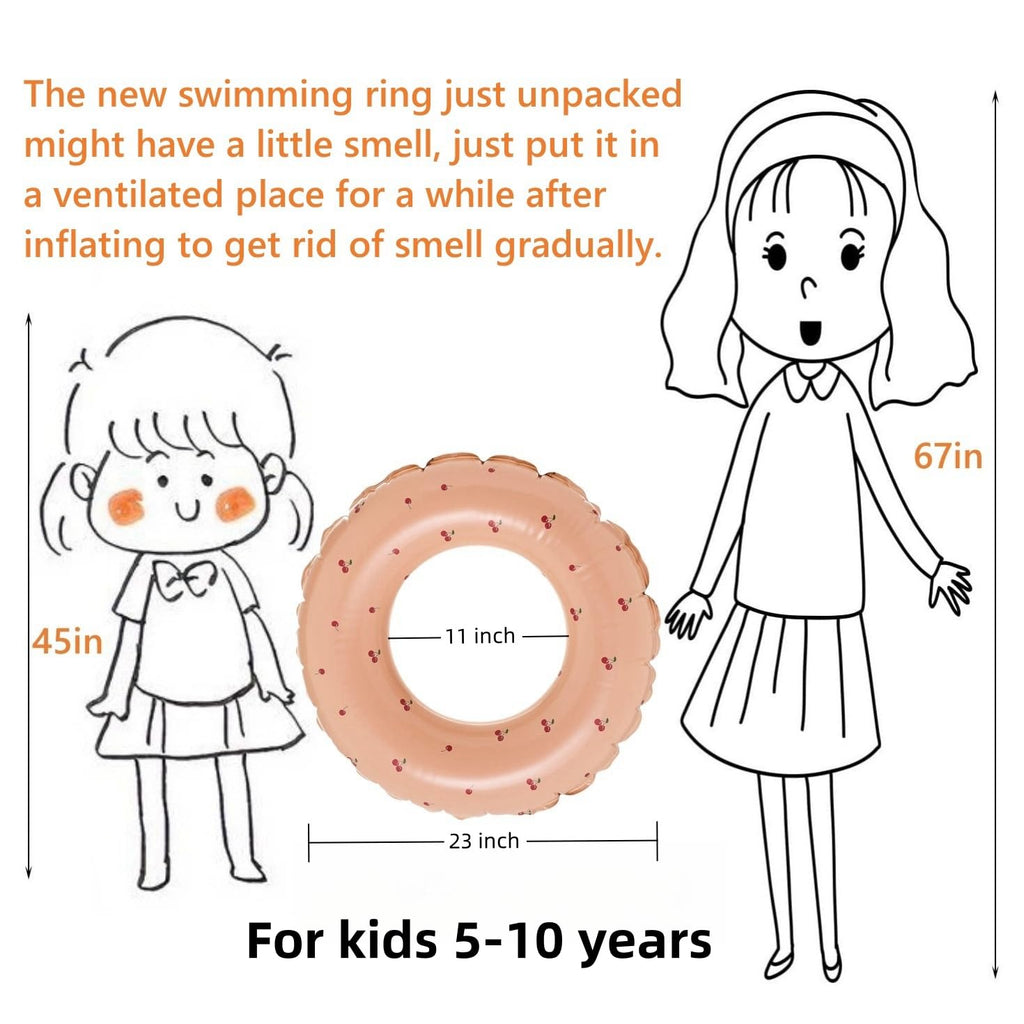 Swimming Pool Floats for Kids Ages 5-10, Inflatable Tubes With Simple Stripes, Cute Swim Rings, Floaties Water Toys for Beach Party