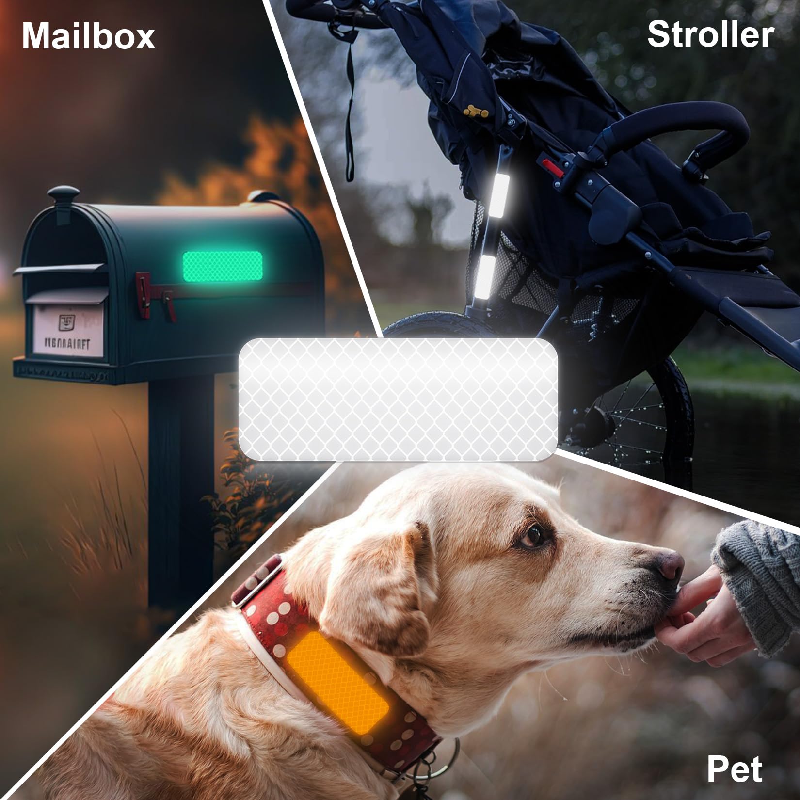 PSLER Reflective Stickers, 36 PCS High Visibility Reflective Tape Waterproof Reflective Strips Bulk Safety Reflective Tape for Car Bike Trailer Helmet Mailbox Bag, 1.18 x 3.15 Inch