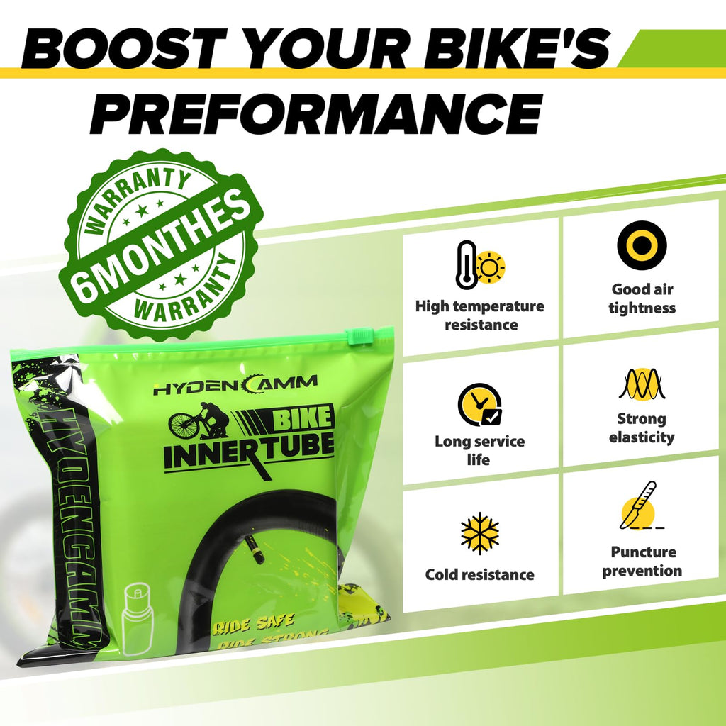 2 Pack 12"/14"/16"/18"/ 20"/ 22"/24"/ 26"/27.5"/28"/29" x1.75/1.95/2.10/2.125 Bicycle Tube with 2 Tire Levers, with 32mm AV Schrader Valve, Reliable Inner Tube for Kids/Road/MTB Bike (2 of One Size)