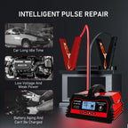 LVYUAN 25Amp Smart Car Battery Charger, 12V/24V Automotive Charger, Lead-Acid Battery, LiFePO4 Battery Maintainer with LCD Display, Trickle Charger, for Lawn Mower, Motorcycle, AGM, STD, Gel, EFB,etc