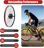 26" Electric Bike Conversion Kit, 350W 36V Front Wheel Motor E Bike Kit Hub Motor Bicycle BLDC Controller with LCD Display Controller PAS Brake Lever for 26 inch Bikes, 5 Speed Adjustable