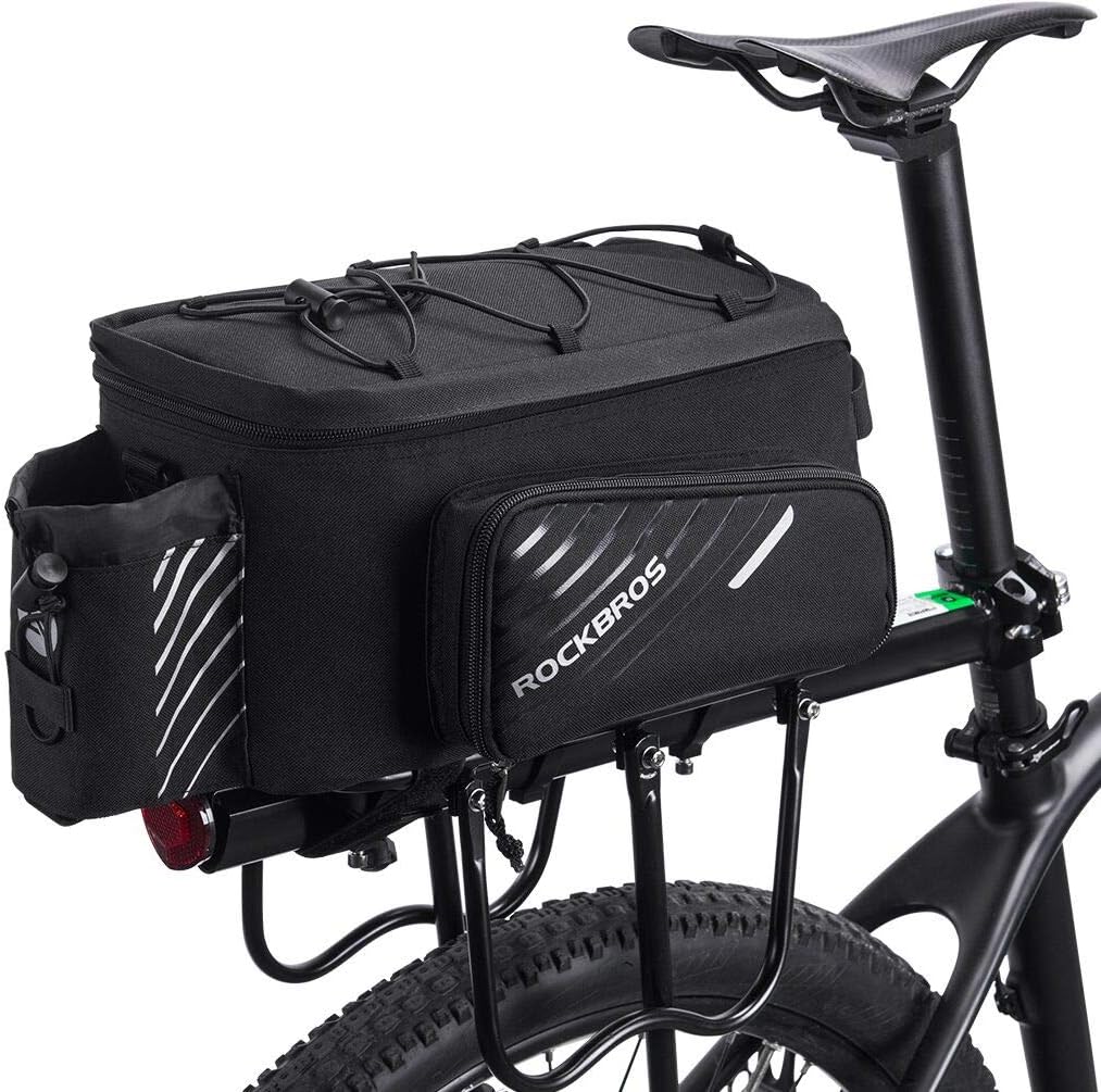 ROCKBROS Bike Rack Bag Bicycle Bag Trunk Rear Rack Bag Bike Panniers Bike Accessories Basket Storage Luggage Saddle Shoulder Bag 13L for E bike, Bicycle With Rain Cover Biking Accessories Gear