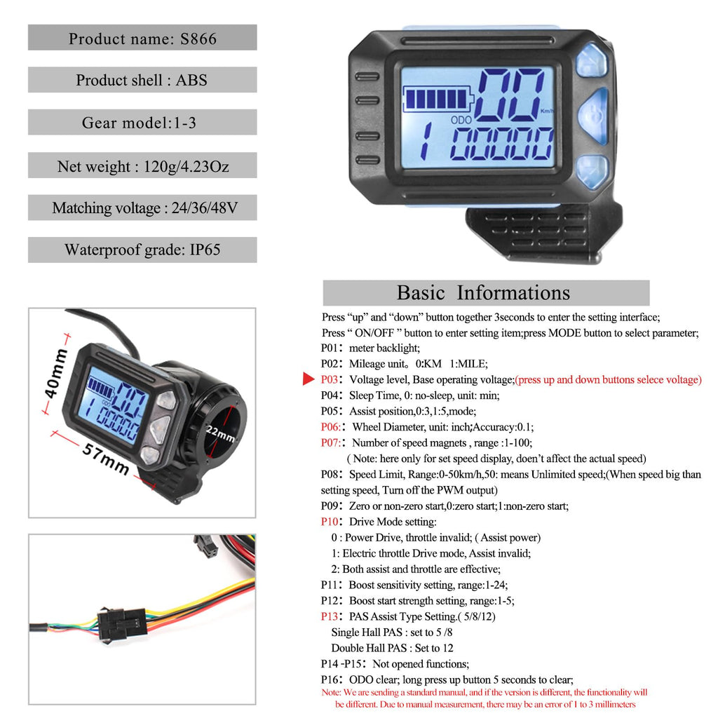 24V 36V 48V Electric Bike Controller Kit 17A 350W Brushless Motor Controller and Ebike LCD Display Electric Scooter Controller Electric Bicycle Speed Controller with Ebike Screen BLDC Controller