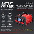 LVYUAN 25Amp Smart Car Battery Charger, 12V/24V Automotive Charger, Lead-Acid Battery, LiFePO4 Battery Maintainer with LCD Display, Trickle Charger, for Lawn Mower, Motorcycle, AGM, STD, Gel, EFB,etc