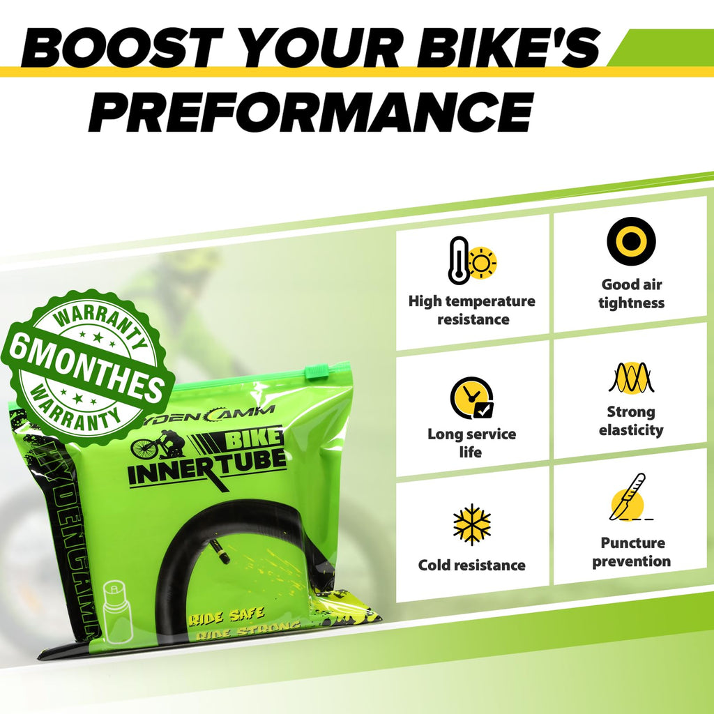 2 Pack 12"/14"/16"/18"/ 20"/ 22"/24"/ 26"/27.5"/28"/29" x1.75/1.95/2.10/2.125 Bicycle Tube with 2 Tire Levers, with 32mm AV Schrader Valve, Reliable Inner Tube for Kids/Road/MTB Bike (2 of One Size)