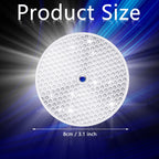 Tallew 10 Pack Front Round Reflector for Driveway Fence Gate Posts Trailers Safety Automobiles Boats Mailboxes Reflector with Center Mounting Hole(White)