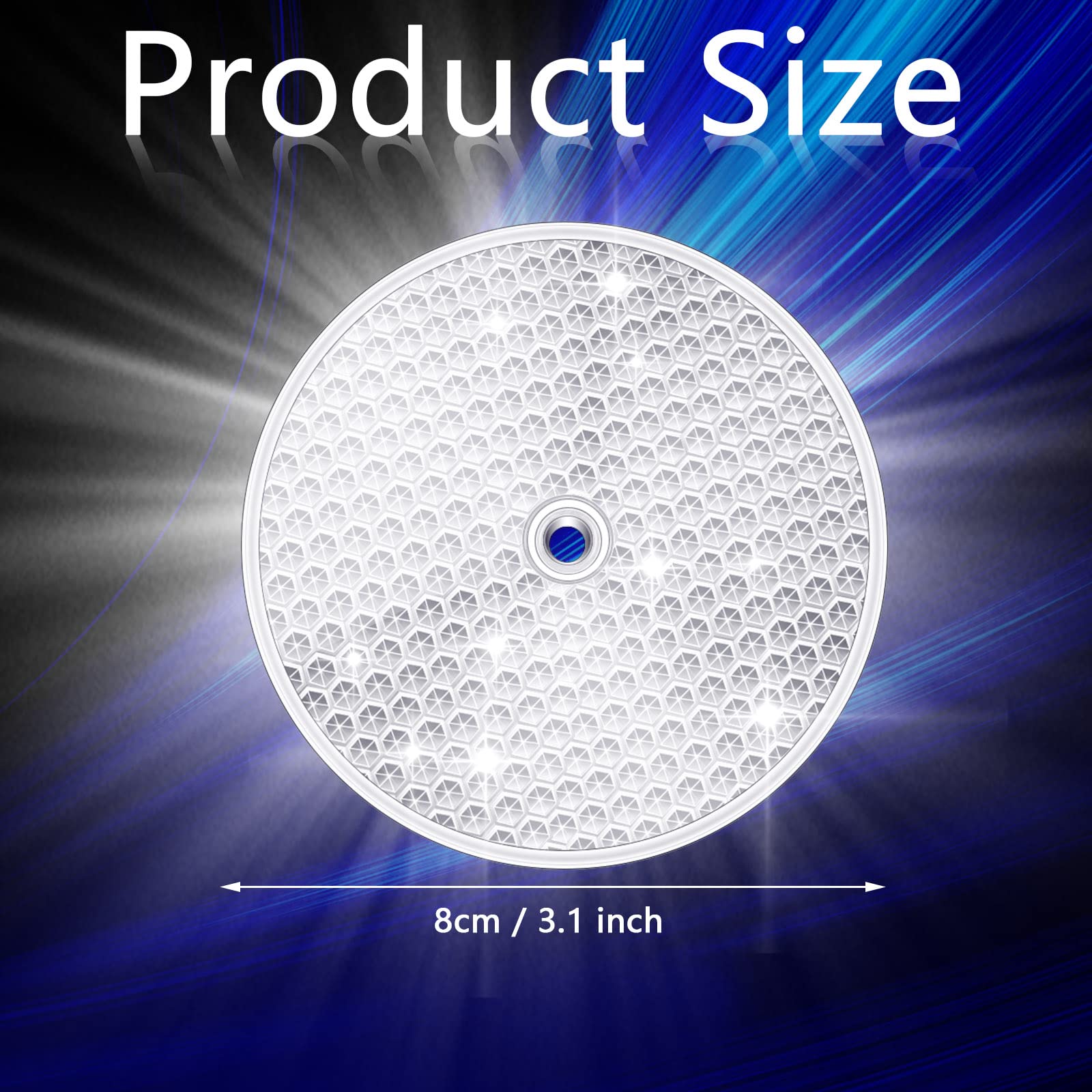 Tallew 10 Pack Front Round Reflector for Driveway Fence Gate Posts Trailers Safety Automobiles Boats Mailboxes Reflector with Center Mounting Hole(White)