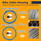weideer Bicycle Brake Cable Shift Cable Bike Cable Housing Kit Bike Brake Cable Kit Bicycle Transmission Line for Bicycle Mountain Road Bike Repair