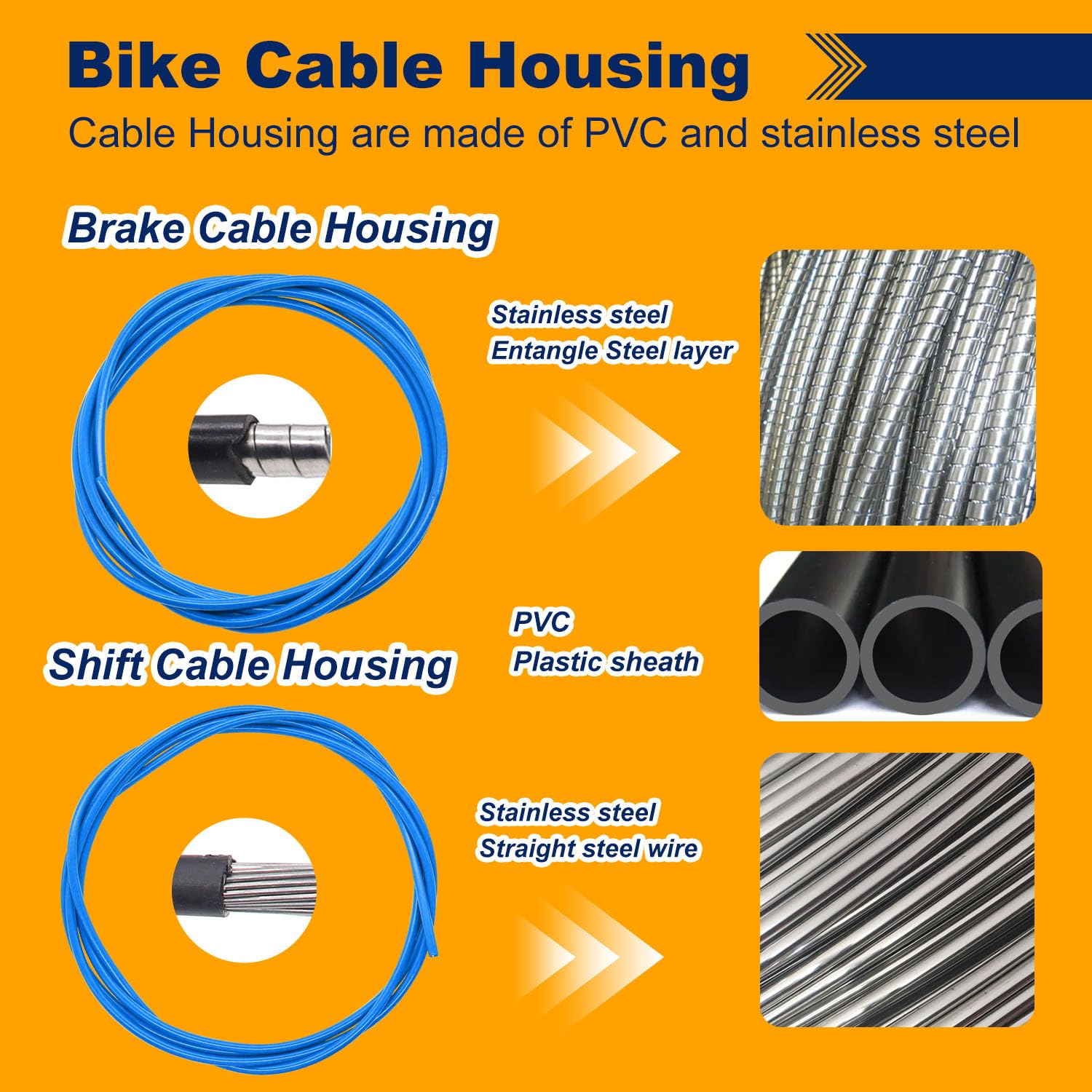 weideer Bicycle Brake Cable Shift Cable Bike Cable Housing Kit Bike Brake Cable Kit Bicycle Transmission Line for Bicycle Mountain Road Bike Repair