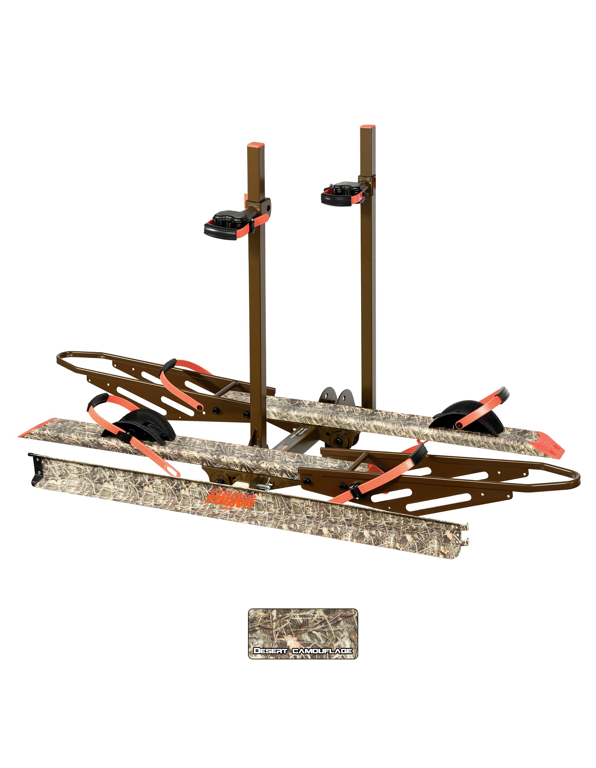 Young Hitch Mount Bike Rack with Ramp, 200 lbs. Capacity for 2 E-Bikes, Fat Tire and Standard, fits Cars, SUVs, RVs, Trailers with 2 Inch Receiver