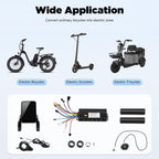 Electric Bicycle Brushless Controller Kit, 36V/48V 750-1200W E-Bike Brushless Controller LCD Display Panel and FOC Sine Wave Controller Set for Electric Bicycles, Tricycles, Scooters