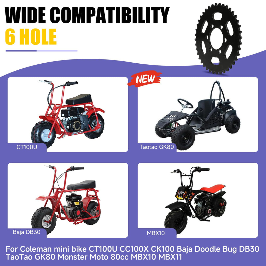 35 Chain Sprocket 40 Tooth Compatible with Coleman Mini Bike CT100U CC100X CK100 Baja DB30 TaoTao GK80 Monster Moto 80cc MBX10 MBX11 Predator 79cc 97cc 98cc 100cc 2.5hp Go Kart Parts