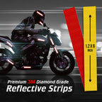 SmartSign 1.2 x 6 inch Red Reflective Strips - Pack of 4, Premium 3M Diamond Grade Reflective Stickers for Night Safety/Backpacks/Bicycles/Vehicles, Hi-Tack Adhesive, Made in USA