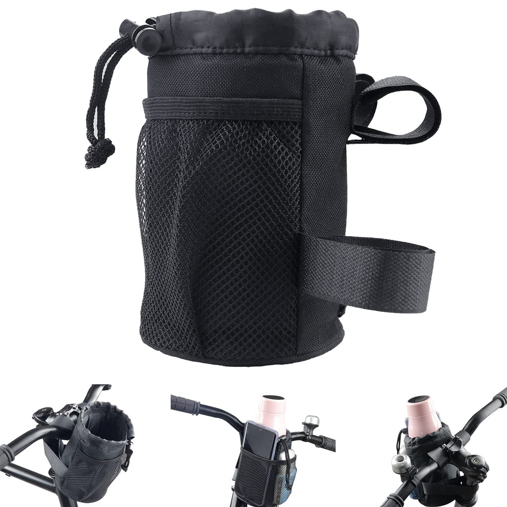 2 Pack Bike Cup Holder Bag Bicycle Handlebar Water Bottle Holder with Mesh Oxford Pocket Phone Drink Cup Holder for Mountain Bikes,Road Bikes,e-Bike,Kids Bikes,Wheelchairs,Cruisers, etc