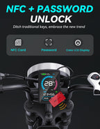 Bicicleta eléctrica DTTZH F6/F6S/F6PRO para adultos con NFC y desbloqueo por contraseña, 4000/2000/1500 W, 50/40/33 MPH, 60 V 30 Ah, 48 V 15/25 Ah, 160-96 km, motocicleta eléctrica todoterreno con neumáticos anchos de 20" 