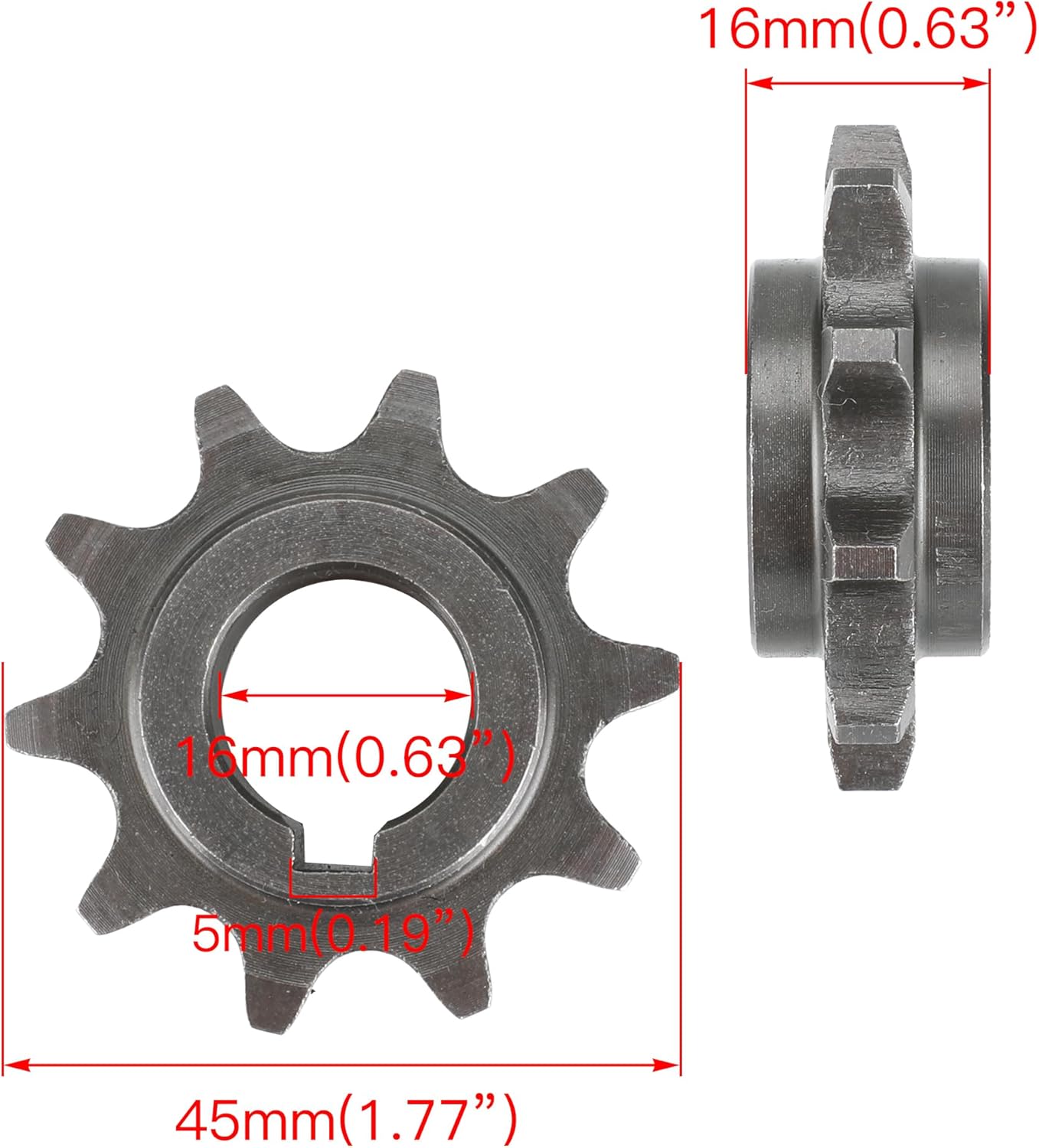 GREHUA 40 41 420 Chain Sprocket 10 Tooth 5/8" Bore 3/16" Keyway for Coleman CT200U BT200X CT200U-EX KT196 CK196 212cc 196cc 5.5hp 6.5hp 200cc Mini Bike Go Kart 20/30 Series Torque Converter Parts