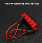 6' Breakaway Trailer Cable Trailer Brake Cable RV Stainless Steel Spring Towing Coiled Wire Safety Straps Ground Clip,for Breakaway Switch 4PCS