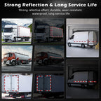 Reflective Trailer Tape, 2" × 11.8" × 30 PCS Red & Silver High Intensity Self Adhesive Reflector Tapes Outdoor Waterproof 3m Safety Dot Retroreflective Tape for Cars, Trailers, Boats, Mailbox (30)