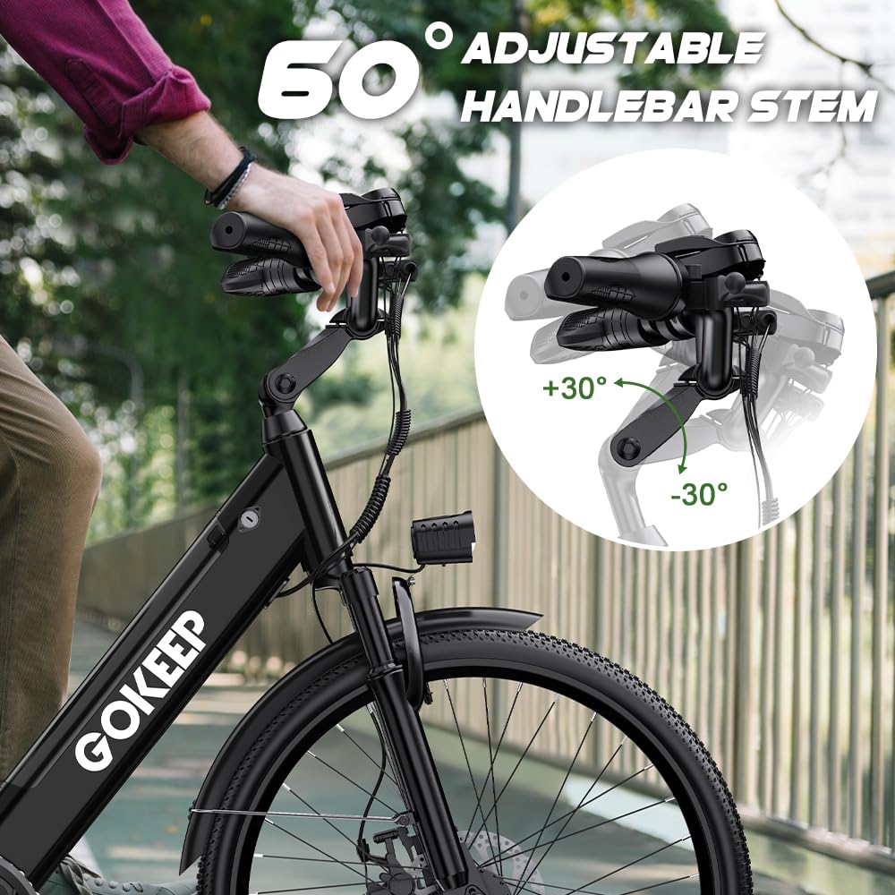 Peak 1000W Electric Bike for Adults, 75 Miles PAS Range, 48V 10.4Ah Removable Battery E Bikes, 26" Fat Tire Electric Bicycles, 28 MPH 7-Speed Commuter Ebike, UL2849 Certified, Max 330LBS