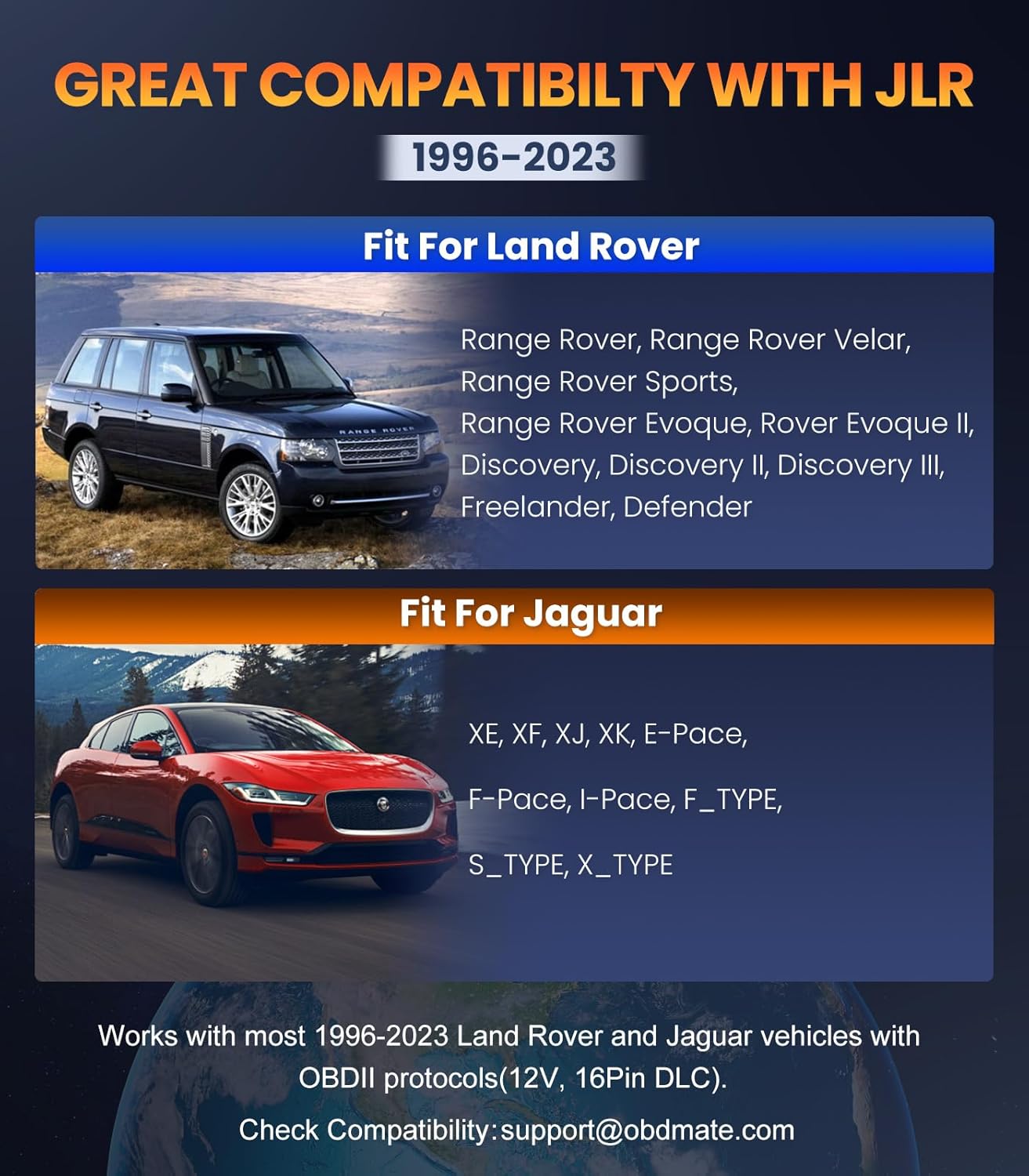 OBD2 Scanner for Jaguar/Land/Rover, OM501 All Systems Diagnostic Tool with 15+ Resets (Oil/ETC/EPB/ABS/SAS/BAT Register...), Full OBDII Functions Read&Erase Fault Codes, Free Software Update