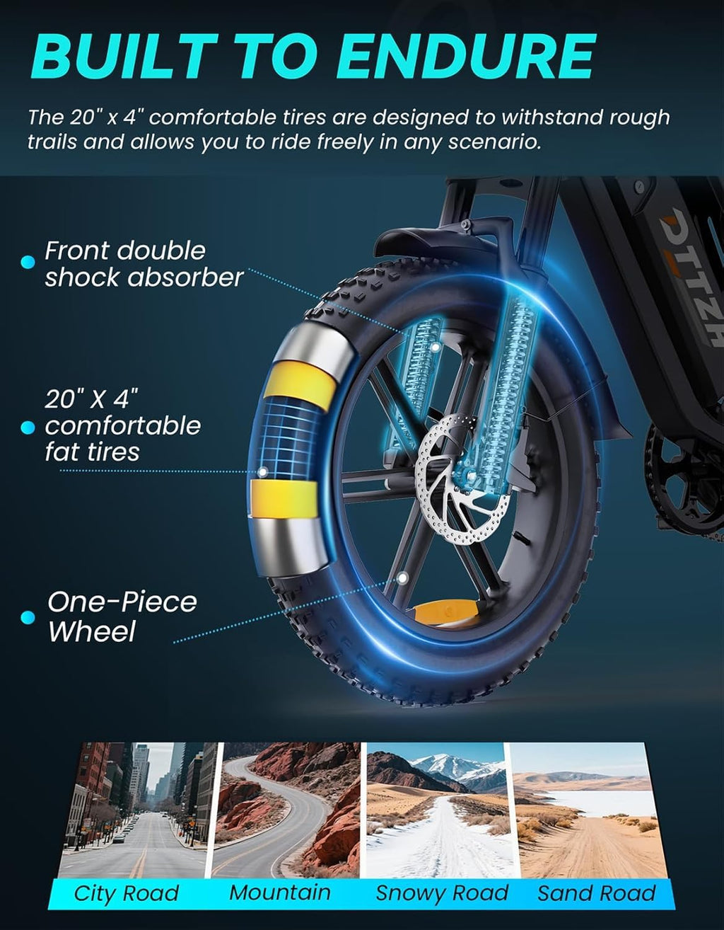 Bicicleta eléctrica DTTZH F6/F6S/F6PRO para adultos con NFC y desbloqueo por contraseña, 4000/2000/1500 W, 50/40/33 MPH, 60 V 30 Ah, 48 V 15/25 Ah, 160-96 km, motocicleta eléctrica todoterreno con neumáticos anchos de 20" 