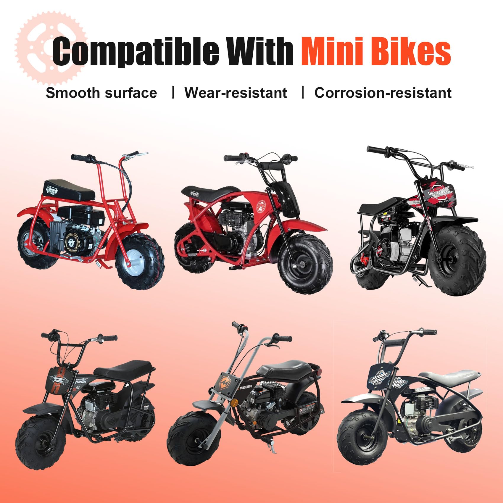 40T High Speed Rear Chain 6 Hole Sprocket # 40 41 420 Sprocket for Coleman CT100U CC100X Mega Moto MMB80 105 Baja Doodle Bug DB30 Motovox MBX10 Mini Bike Sprocket Parts (37mm Bore)