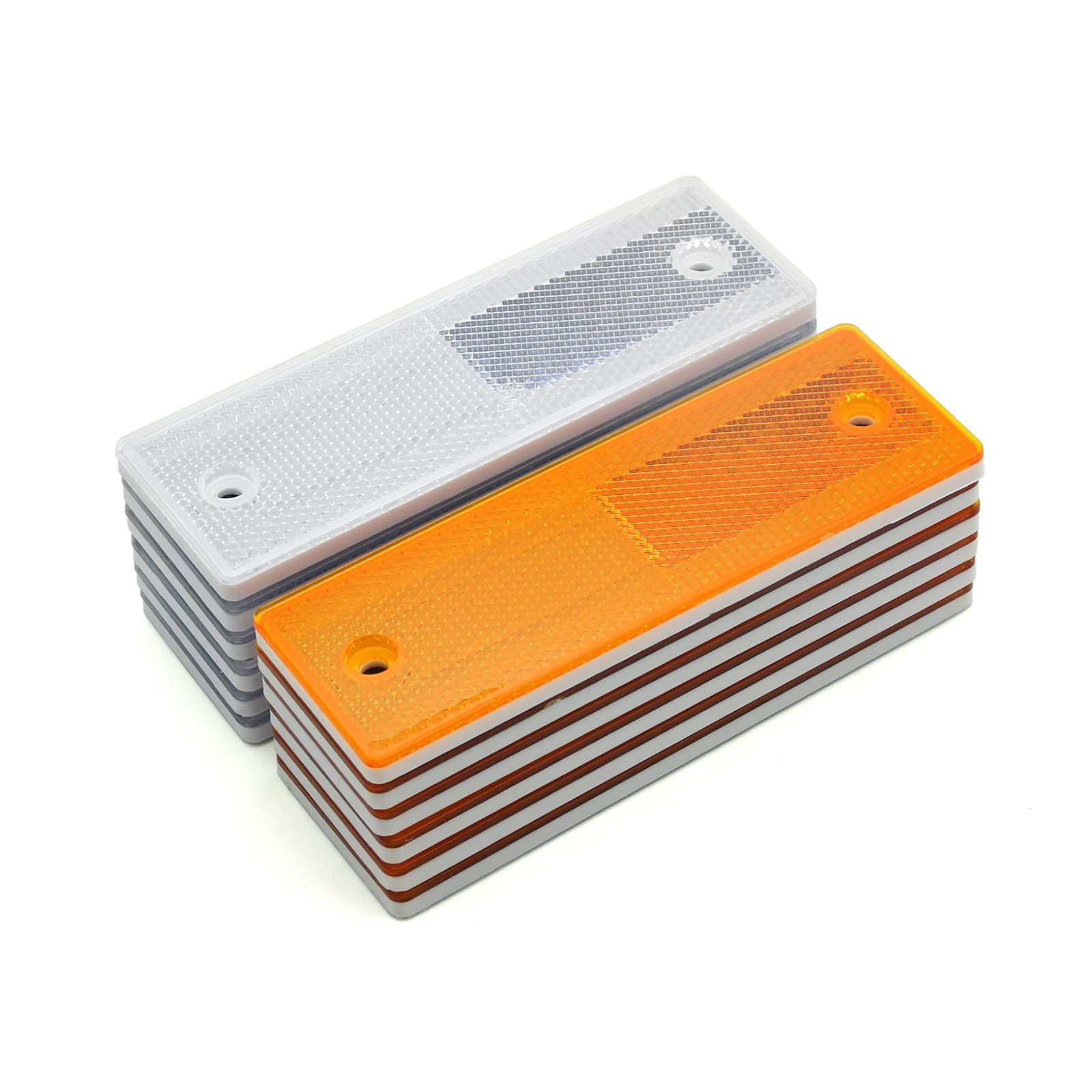 6" Rectangular Stick-on/Screw Mount Reflectors (Kit 3/Yellow+Red)