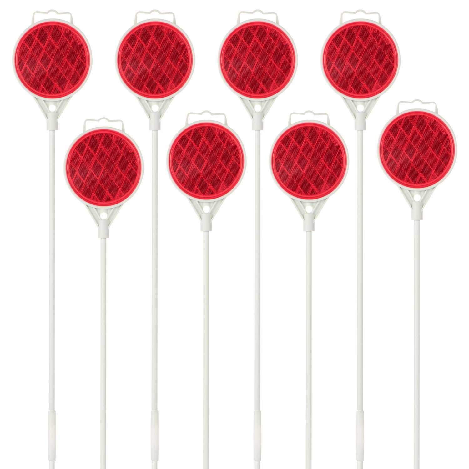 Reflective Driveway Markers, Reflectors for Driveway Entrance, Snow Plow Markers, 51 Inch Fiberglass Pole Double Sided Reflector for Driveway (Pack of 8)