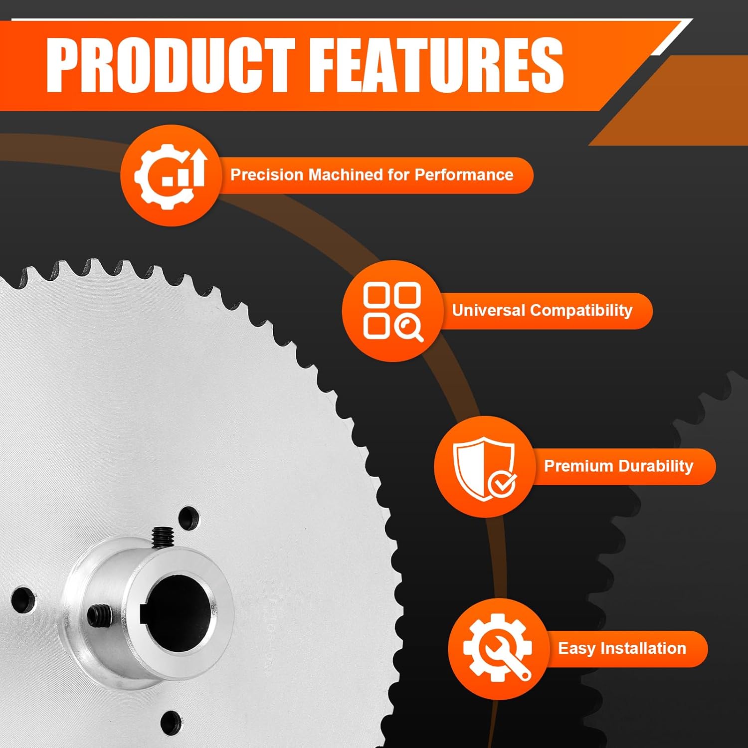 60 Tooth Go Kart Live Axle Sprocket for 40 41 420 Chain with 1" Bore 1/4" Keyway Compatible with Yerf-Dog Murray Go Karts by Podoy