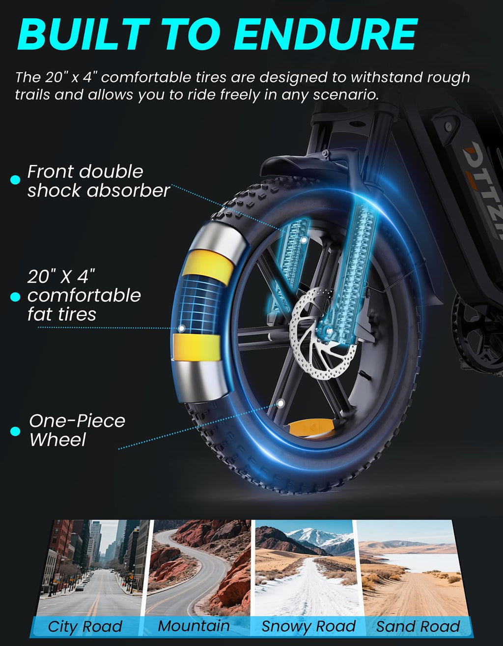 Bicicleta eléctrica DTTZH F6/F6S/F6PRO para adultos con NFC y desbloqueo por contraseña, 4000/2000/1500 W, 50/40/33 MPH, 60 V 30 Ah, 48 V 15/25 Ah, 160-96 km, motocicleta eléctrica todoterreno con neumáticos anchos de 20" 