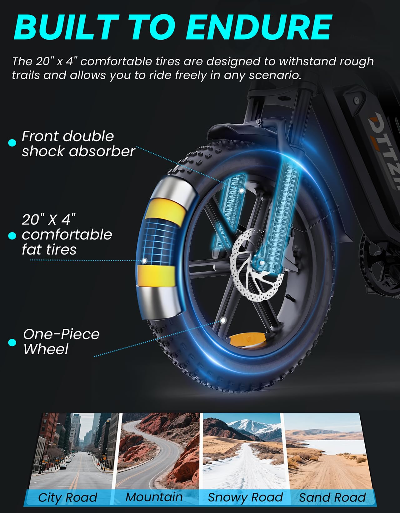 Bicicleta eléctrica DTTZH F6/F6S/F6PRO para adultos con NFC y desbloqueo por contraseña, 4000/2000/1500 W, 50/40/33 MPH, 60 V 30 Ah, 48 V 15/25 Ah, 160-96 km, motocicleta eléctrica todoterreno con neumáticos anchos de 20" 