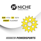 NICHE Drive Sprocket Chain Combo for Yamaha Raptor 350 350SE Front 13 Rear 38 Tooth 520NZ Standard 98 Links