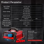 LVYUAN 25Amp Smart Car Battery Charger, 12V/24V Automotive Charger, Lead-Acid Battery, LiFePO4 Battery Maintainer with LCD Display, Trickle Charger, for Lawn Mower, Motorcycle, AGM, STD, Gel, EFB,etc